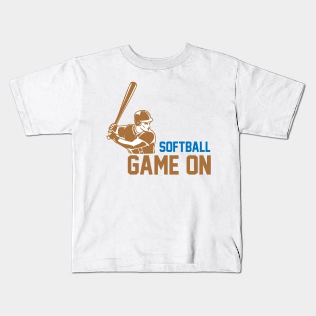 Softball Game On Kids T-Shirt by MonkeyBusiness